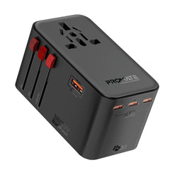 Promate TripMate-GaN160 محول سفر عالمي 160 واط GaNFast بمنافذ متعددة - صورة أمامية