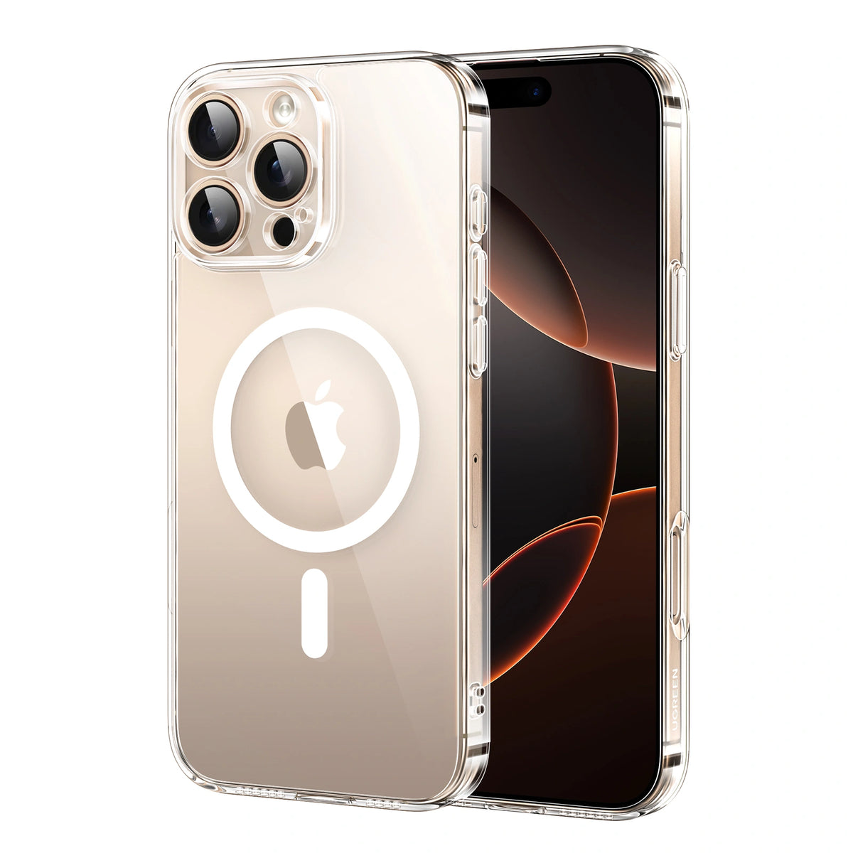 UGREEN Classy Clear Magnetic Protective Case for iPhone 16 Pro Upgraded Version (Clear) | كفر يو جرين شفاف مغناطيسي فاخر لآيفون 16 برو نسخة محدثة