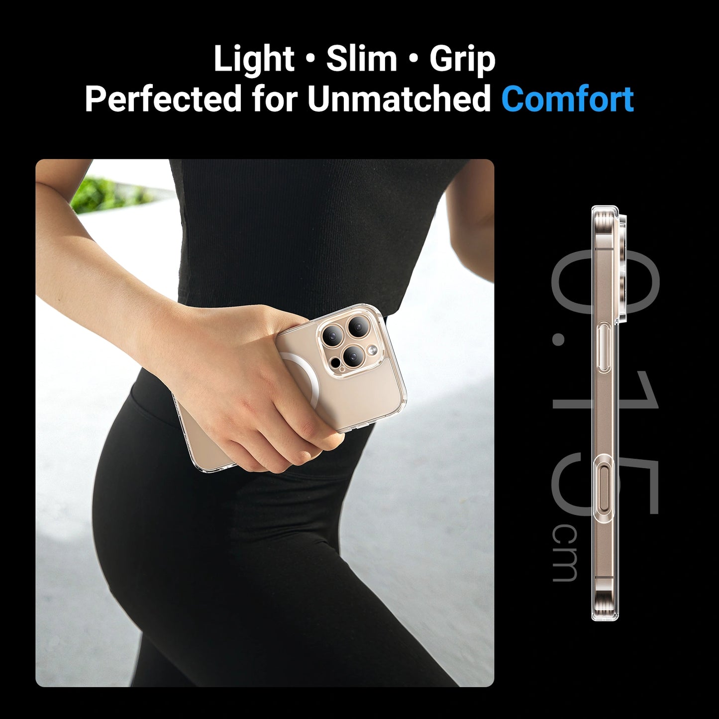 UGREEN Classy Clear Magnetic Protective Case for iPhone 16 Pro Upgraded Version (Clear) | كفر يو جرين شفاف مغناطيسي فاخر لآيفون 16 برو نسخة محدثة