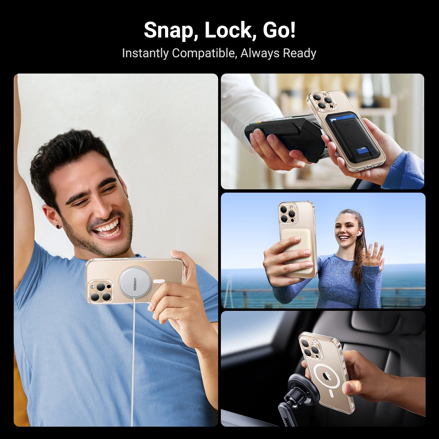 UGREEN Classy Clear Magnetic Protective Case for iPhone 16 Pro Upgraded Version (Clear) | كفر يو جرين شفاف مغناطيسي فاخر لآيفون 16 برو نسخة محدثة