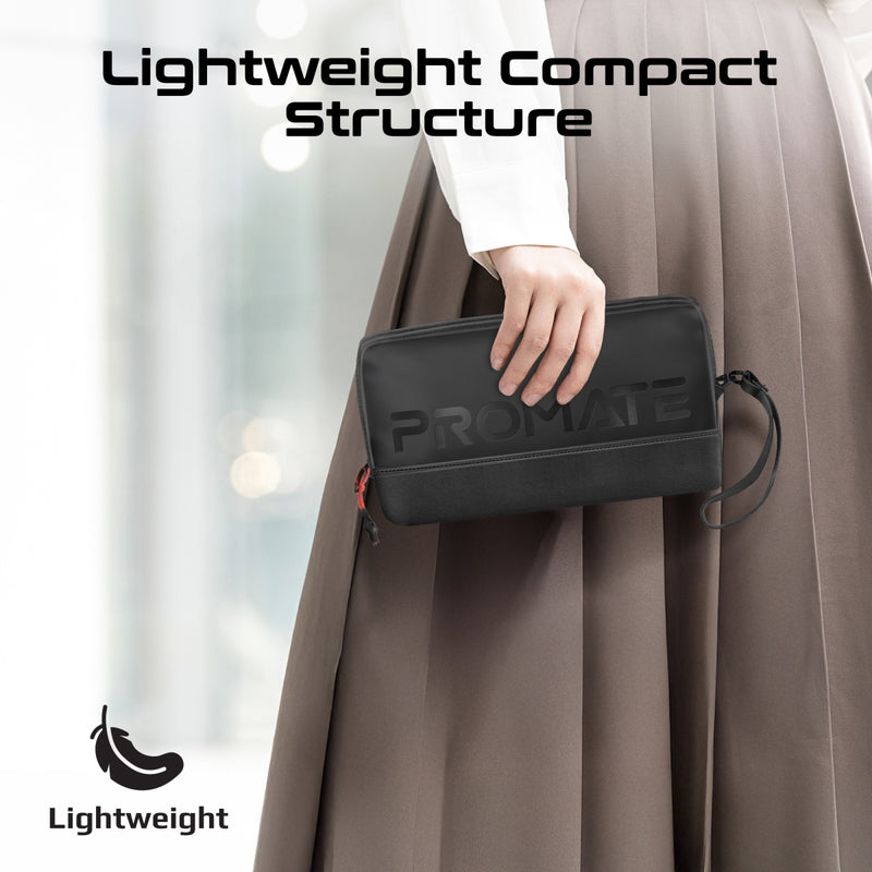 Promate Vali Lightweight Tech Organizer Pouch Cordura Black-Detail