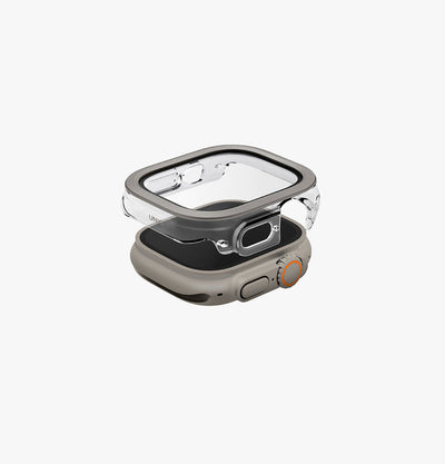 UNIQ Voute 2-in-1 case and screen guard for Apple Watch Ultra 49mm Titanium Silver