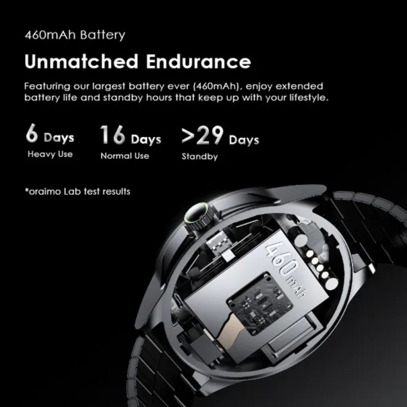 ساعة اورايمو OSW-850H الذكية - اسود | Oraimo Smart watch OSW-850H - Black
