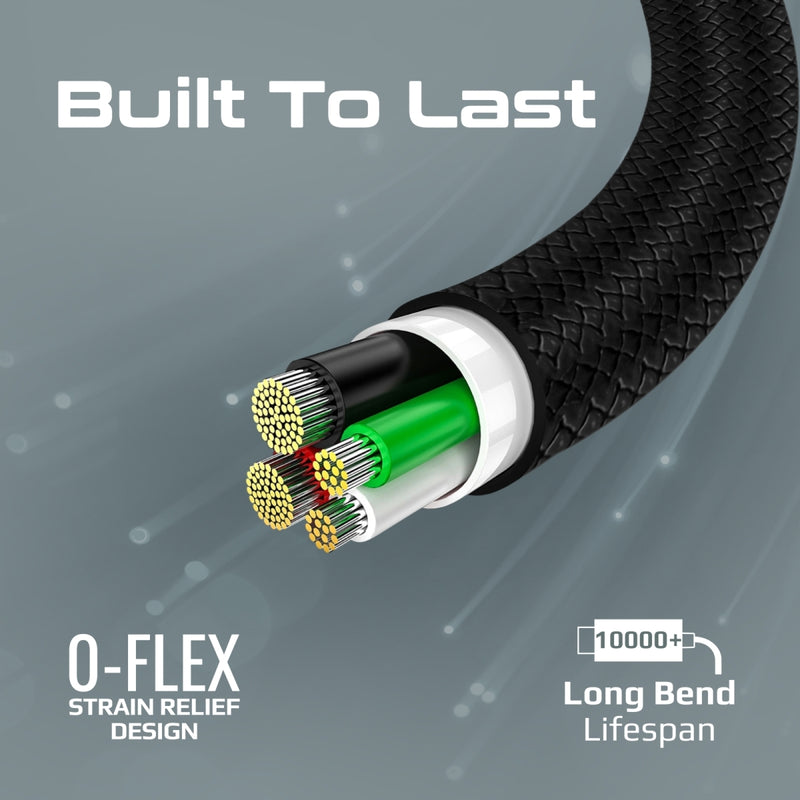 Promate XCord-CC300 Black flexible TPE cable detail