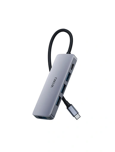Hub-a WiWU 5-di-1 Type C ji bo Laptop an Tabletê - Adaptora WiWU ya Pirfonksiyonel 5-di-1 Type C ji bo Laptop an Tabletê