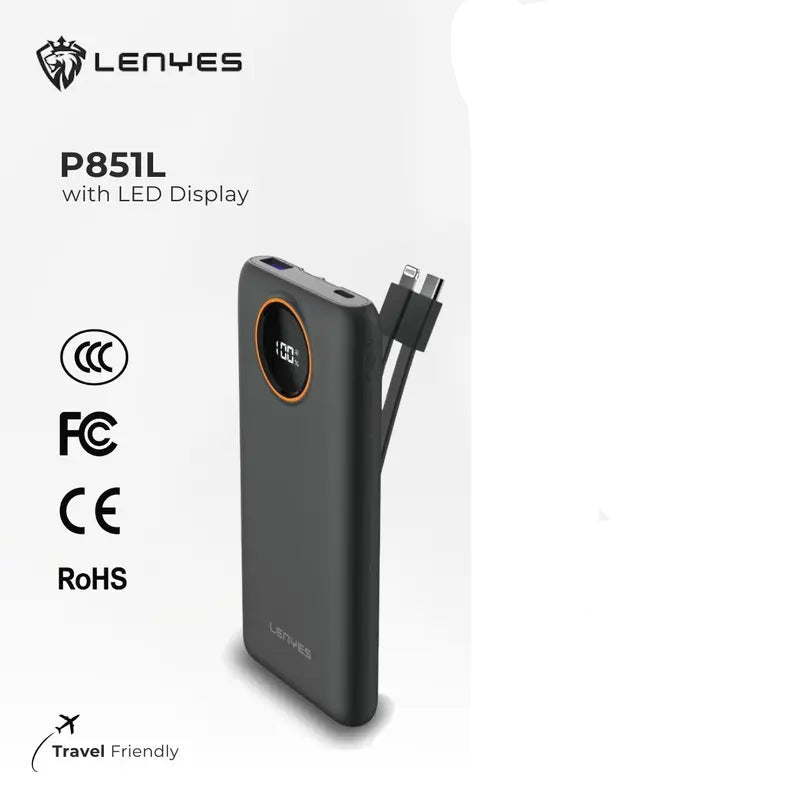 Lenyes Wireless Power Bank 20000mAh 22.5W - بنك طاقة لاسلكي لينيس 20000 مللي أمبير