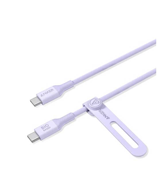 كيبل انكر يو اس بي سي الى يو اس بي سي بقدرة 140 واط وطول 90 سم | Anker 544 USB-C to USB-C Cable 140W (Bio-Based) (0.9m/3ft)