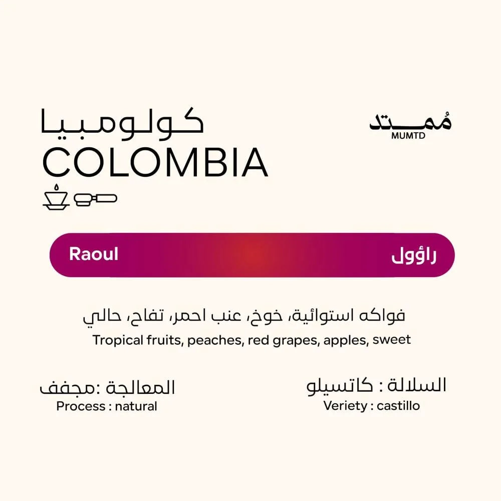 قهوة ممتد - راؤول وزن 250 غرام | Mumtd - Raul - Colombia 250g