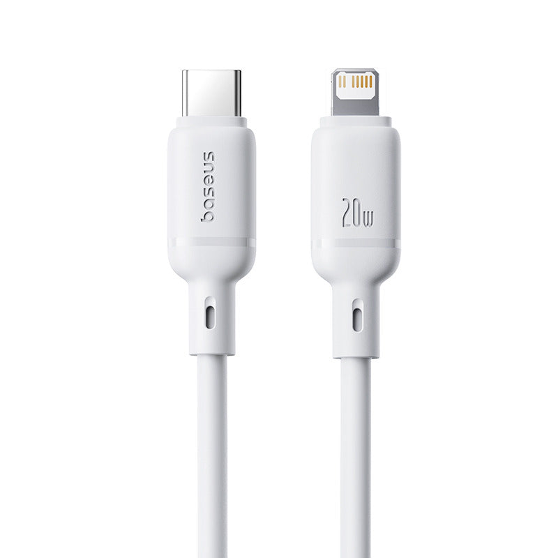 Baseus Silky Cable C-iP 20W 1m White - كابل بيسوس الحريري لآيفون