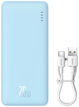 Baseus Airpow Power Bank 20000mAh 20W Blue - بيسوس باور بانك 20000 مللي أمبير 20 واط أزرق