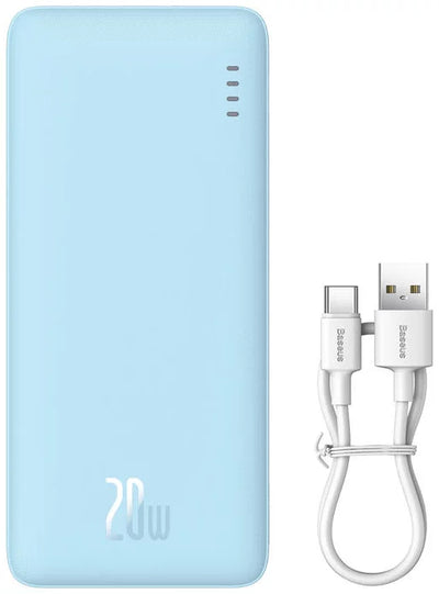 Baseus Airpow Power Bank 20000mAh 20W Blue - بيسوس باور بانك 20000 مللي أمبير 20 واط أزرق