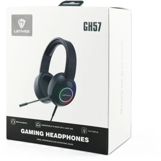 سماعة الألعاب السلكية Lenyes GH57 فوق الأذن مع مايكروفون محرك 50مم | Lenyes GH57 Wired Gaming Headset Over-Ear 50mm Driver Omnidirectional Mic