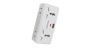 محول بورودو بليكس العالمي 1500W مع 6 مقابس AC ومنافذ USB-C وUSB-A - أبيض | Porodo Plex 1500W Universal Adapter with Multiple USB & AC Outlets White