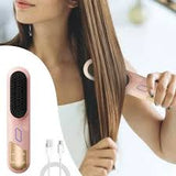 مشط بورودو لفرد الشعر اللاسلكي بأسنان سيراميك وبطارية 4000mAh و4 مستويات حرارة - وردي | Porodo Cordless Straightening Comb Pink