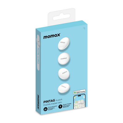 متعقب موماكس PinTag فايند ماي تراكر (حزمة من 4 قطع, ابيض) | Momax PinTag Find My Tracker (4-Pack - White)