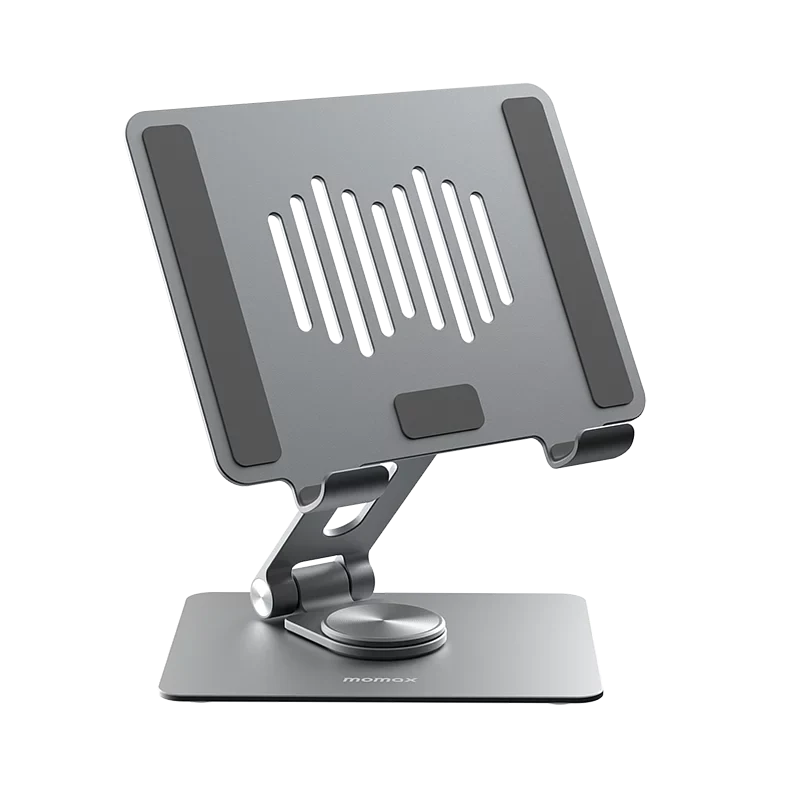 حامل موماكس الدوار للاجهزة اللوحية القابل للطي متوافق مع تابلت 10.5 الى 12.9 بوصة | Momax Foldable Rotating Tablet Stand, Fits 10.5"–12.9" Tablets