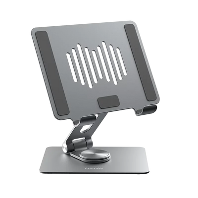 حامل موماكس الدوار للاجهزة اللوحية القابل للطي متوافق مع تابلت 10.5 الى 12.9 بوصة | Momax Foldable Rotating Tablet Stand, Fits 10.5"–12.9" Tablets