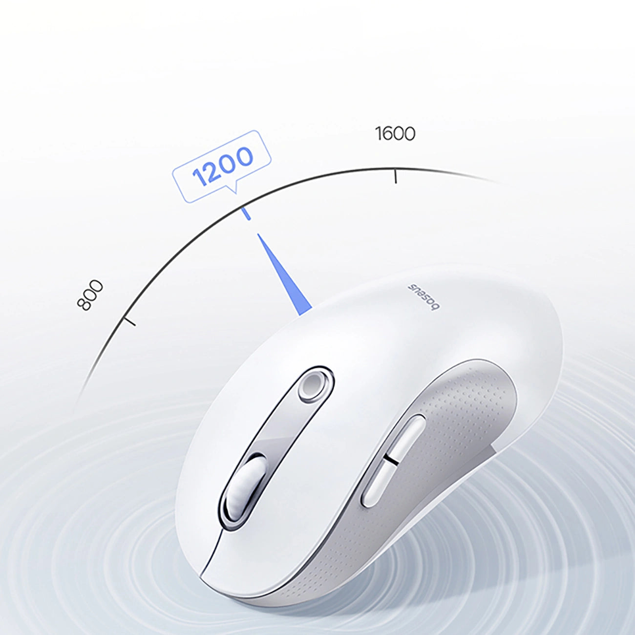 Baseus F02 Ergonomic Wireless Mouse USB 2.4GHz - White - ماوس لاسلكي مريح أبيض