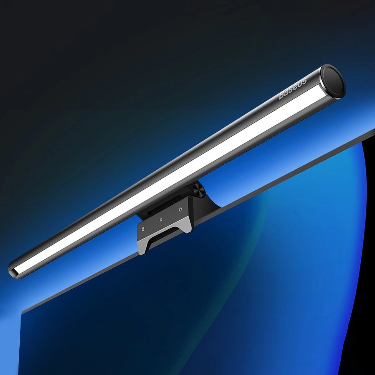 Baseus i-wok2 LED Lamp for Desktop Monitor Screen Lighting Black - إضاءة LED لشاشة الكمبيوتر