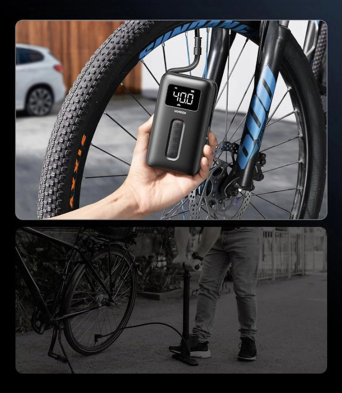 UGREEN Tire Inflator Portable Air Compressor 150PSI LED Light | منفاخ هواء محمول يو جرين 150 بي اس اي