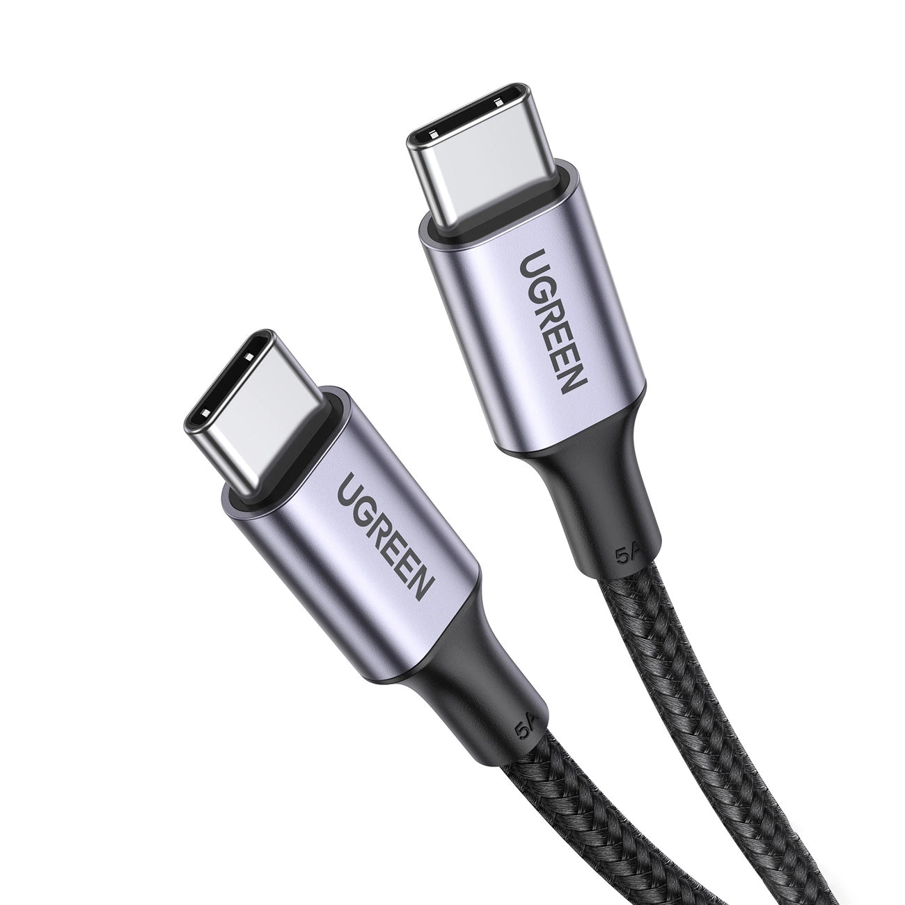 كيبل UGREEN USB-C إلى USB-C 2.0 شحن سريع 5A هيكل ألمنيوم 0.5م | UGREEN USB-C to USB-C 2.0 480Mbps 5A Aluminum Case Charging Cable 0.5m