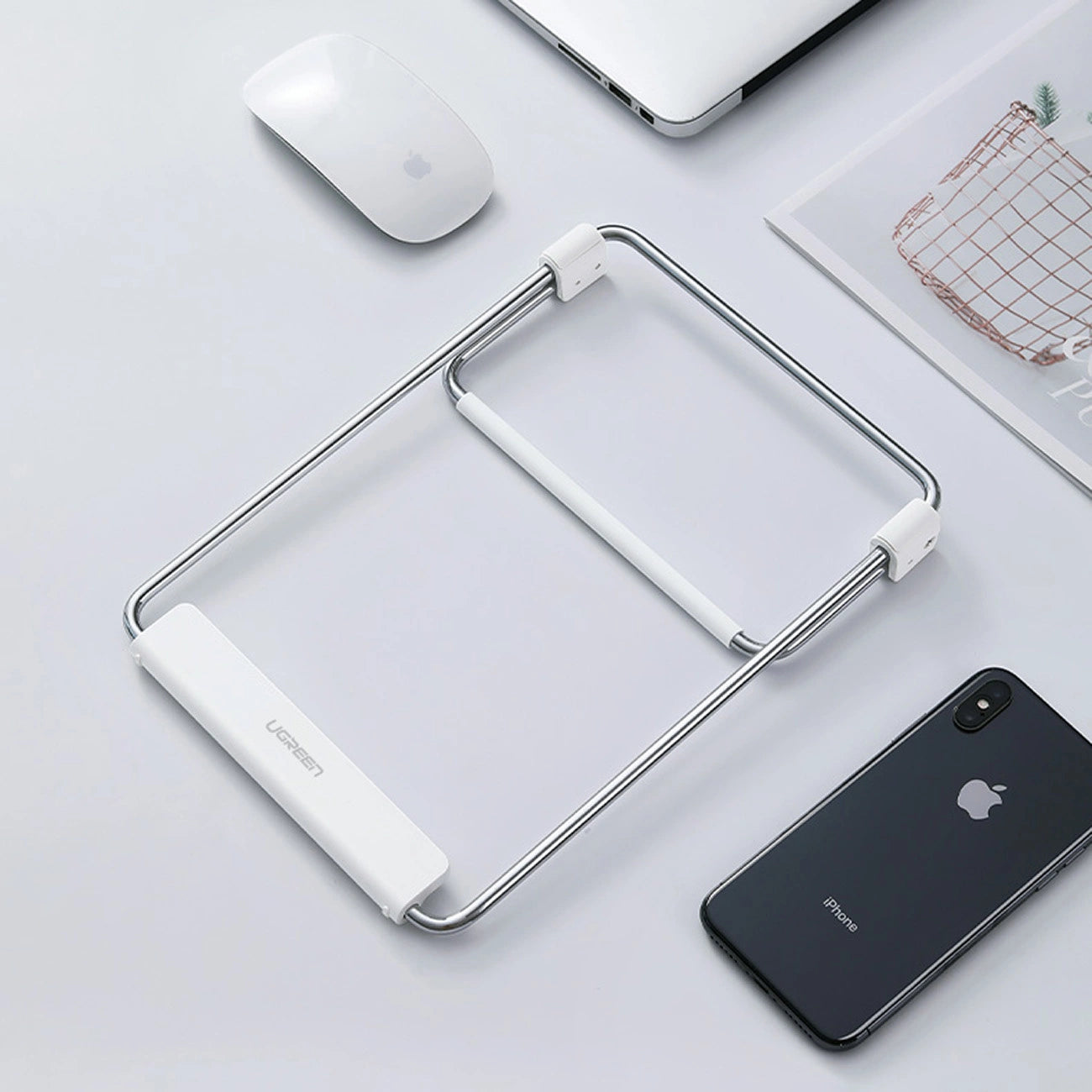 حامل قابل للطي للابتوب UGREEN فضي | Folding Stand for MacBook Laptop Silver