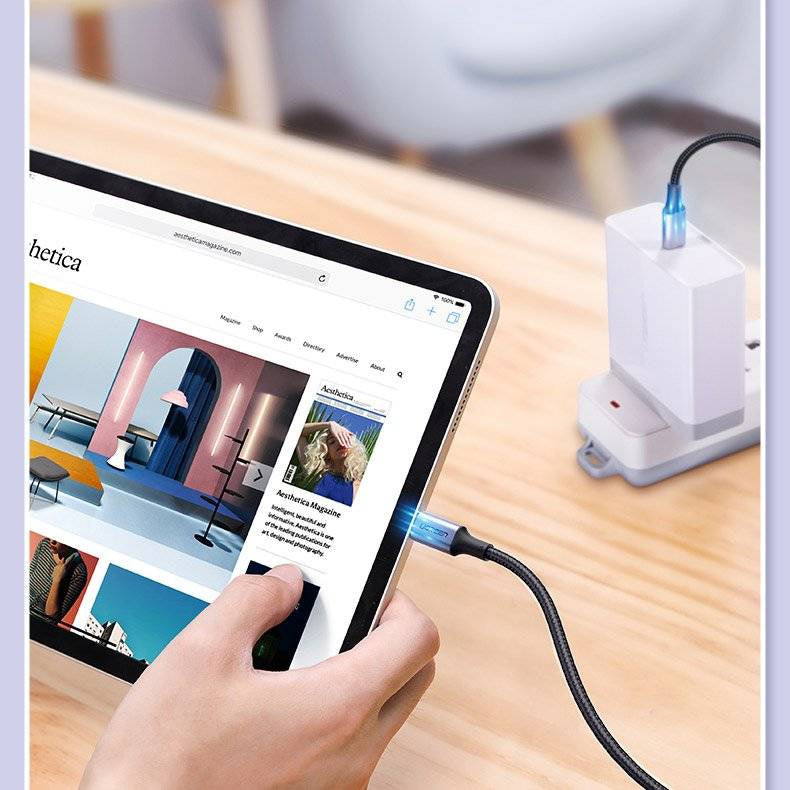 UGREEN USB-C to USB-C PD Fast Charging Cable 100W 1M For Laptops & Phones - كابل شحن يوجرين USB-C إلى USB-C 100 واط 1 متر للابتوب والهواتف