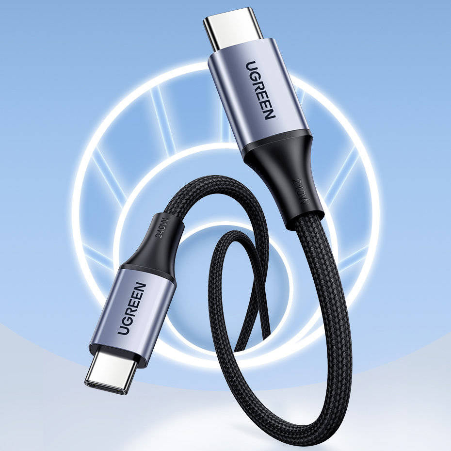 كابل Ugreen من Type-C إلى Type-C شحن سريع 240W طول 2 متر - UGREEN USB-C to USB-C PD Fast Charging Cable 240W 2M For Laptops & Phones