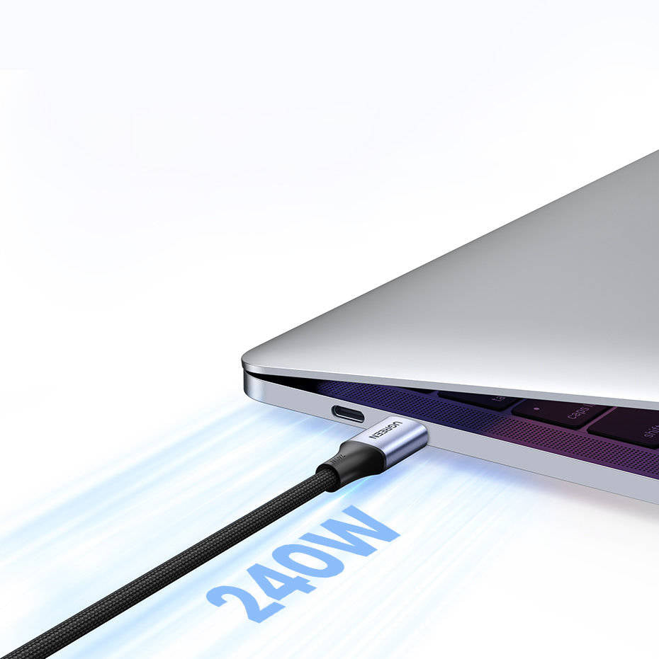 كابل Ugreen من Type-C إلى Type-C شحن سريع 240W طول 2 متر - UGREEN USB-C to USB-C PD Fast Charging Cable 240W 2M For Laptops & Phones
