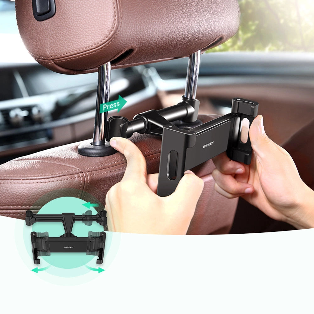 حامل UGREEN للهواتف الذكية والتابلت على مسند الرأس - أسود | UGREEN Car Holder for Smartphones/Tablets on Headrest - Black