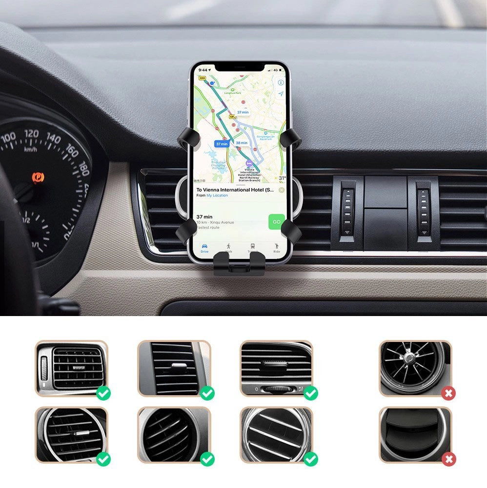 حامل هاتف سيارة يوجرين جرافيتي لفتحة التكييف بنظام الجاذبية | UGREEN Gravity Drive Air Vent Car Mount Phone Holder
