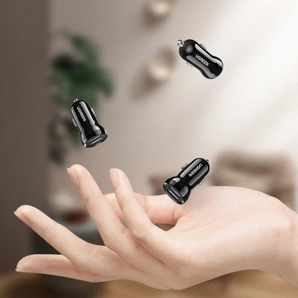 UGREEN Car Charger Mini 24W Dual USB 4.8A Fast Adapter | شاحن سيارة يو جرين 24 واط منفذين