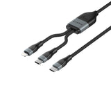 كيبل هافيت تايب سي الى تايب سي ولايتننغ بقدرة شحن 100 واط و بطول 1.2 متر | Havit CB6326 Cable Type-C to Type-C+ Lightning 1.2m 100W