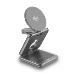 شاحن ماستر لاسلكي 3 في 1 ماغسيف قابل للطي بقدرة شحن 25 واط - رمادي | MASTER 3-in-1 MagSafe Qi2.2 Foldable Charger 25W - Grey