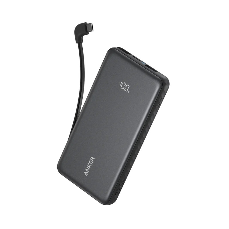 باور بانك انكر Zolo بسعة 10,000 مللي امبير وبقدرة شحن 22.5 واط مع كيبل تايب سي مدمج | Anker Zolo Power Bank 10K 22.5W with Built-In USB-C Cable