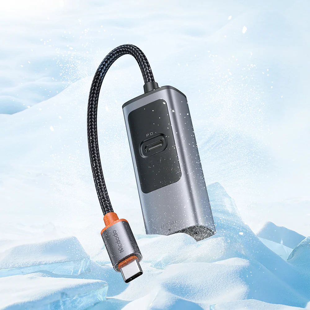 محول مكدودو 2 في 1 بمنفذ تايب سي الى HDMI بدقة 8K ومنفذ تايب سي بقدرة شحن 100 واط | Mcdodo 2 in 1 100W PD Type C Port & 8K HDMI Port USB Type C USB Hub