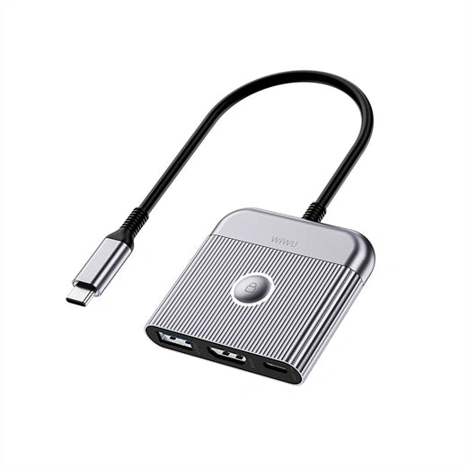 محول لابتوب WiWU 3 في 1 USB-C Hub HB002 مع HDMI 4K