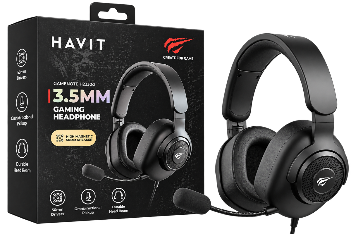 سماعة ألعاب هافيت H2230D السلكية السوداء | HAVIT H2230D Gaming Headset