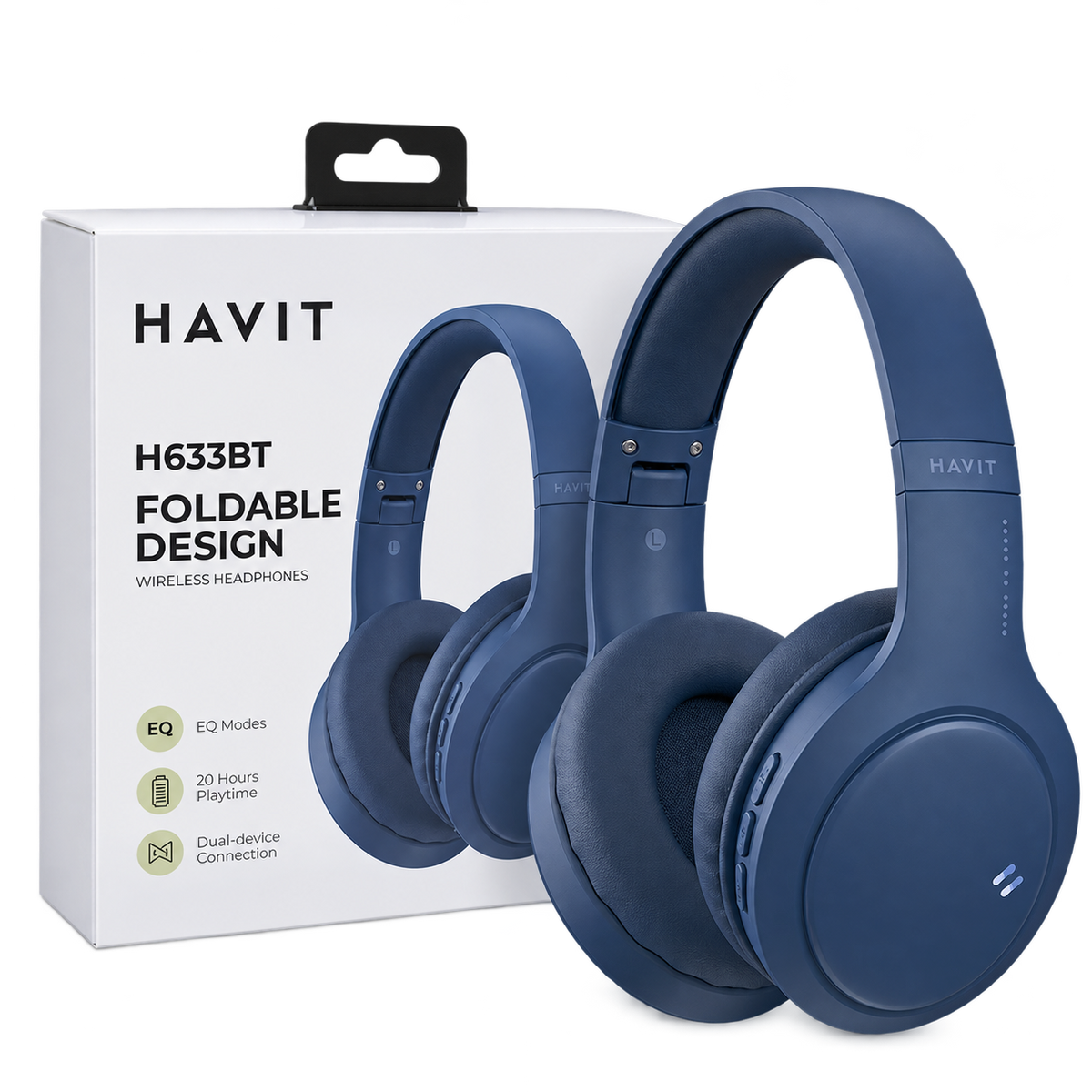 سماعة هافيت H633BT اللاسلكية القابلة للطي باللون الأزرق | HAVIT H633BT Wireless Headphones