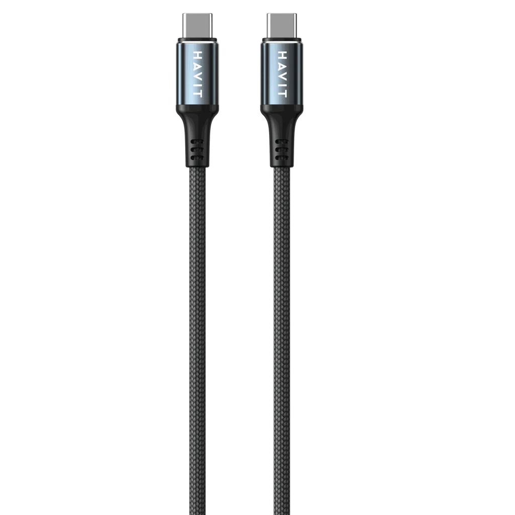 كيبل هافيت CB6310 تايب سي الى تايب سي بقدرة شحن 60 واط وبطول 1 متر | Havit CB6310 1.0m Cable Type-C to Type-C PD 60W Fast Charge