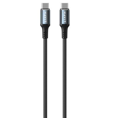 كيبل هافيت CB6310 تايب سي الى تايب سي بقدرة شحن 60 واط وبطول 1 متر | Havit CB6310 1.0m Cable Type-C to Type-C PD 60W Fast Charge