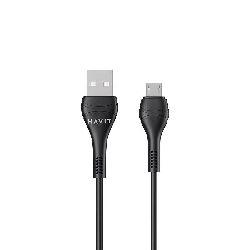 كيبل هافيت CB6159 يو اس بي اي الى مايكرو بطول 1 متر | Havit CB6159 Micro Charging Cable 1m Black