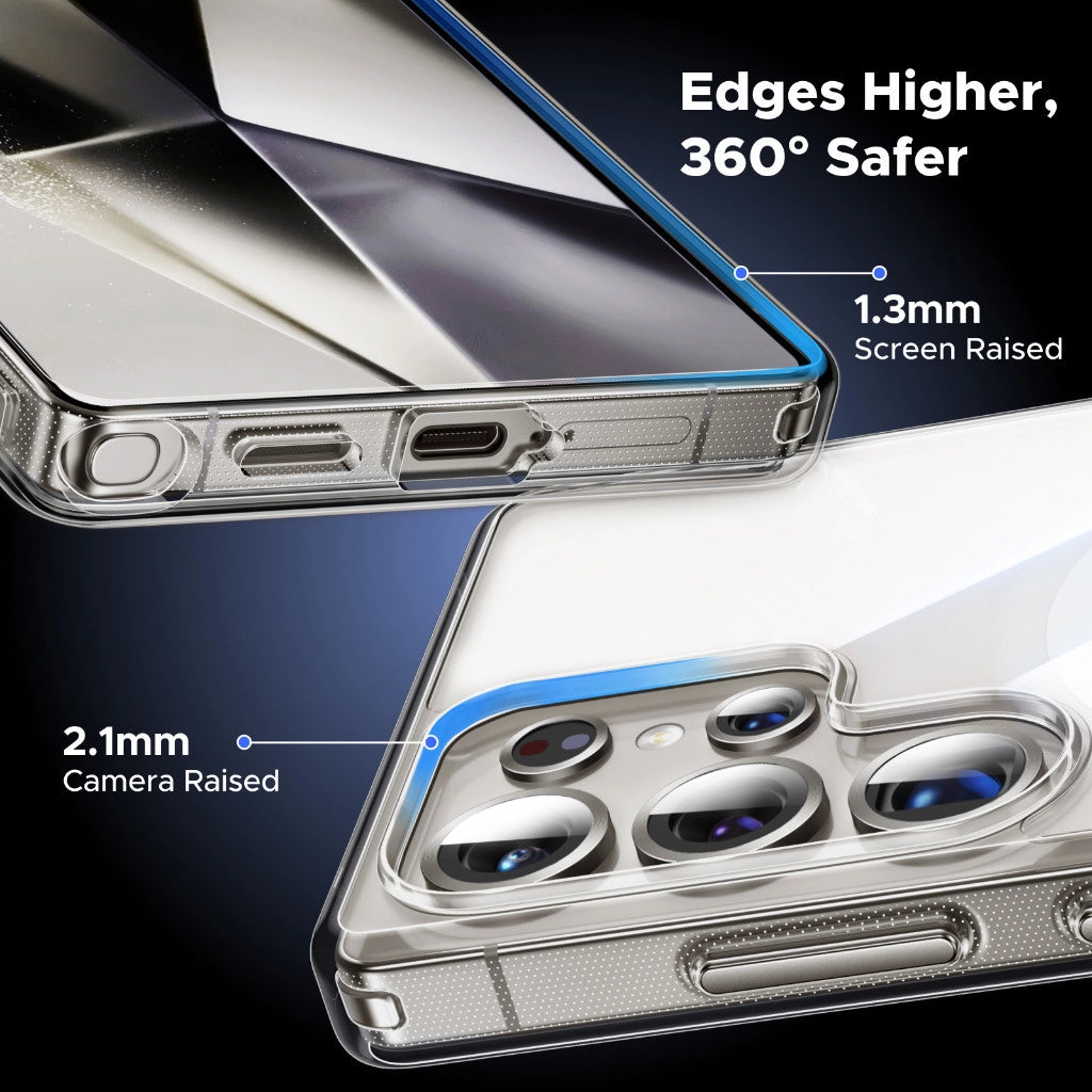 UGREEN Classy Clear Magnetic Protective Case for Samsung Galaxy S25 Ultra Clear | حافظة يوجرين المغناطيسية الشفافة لسامسونج جالاكسي S25 الترا