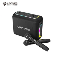 سبيكر LENYES S867 لاسلكي 200 واط مع مايكروفون كاريوكي واضائة RGB - اسود | LENYES S867 200W Outdoor KTV Wireless Speaker + Microphone Karaoke - Black