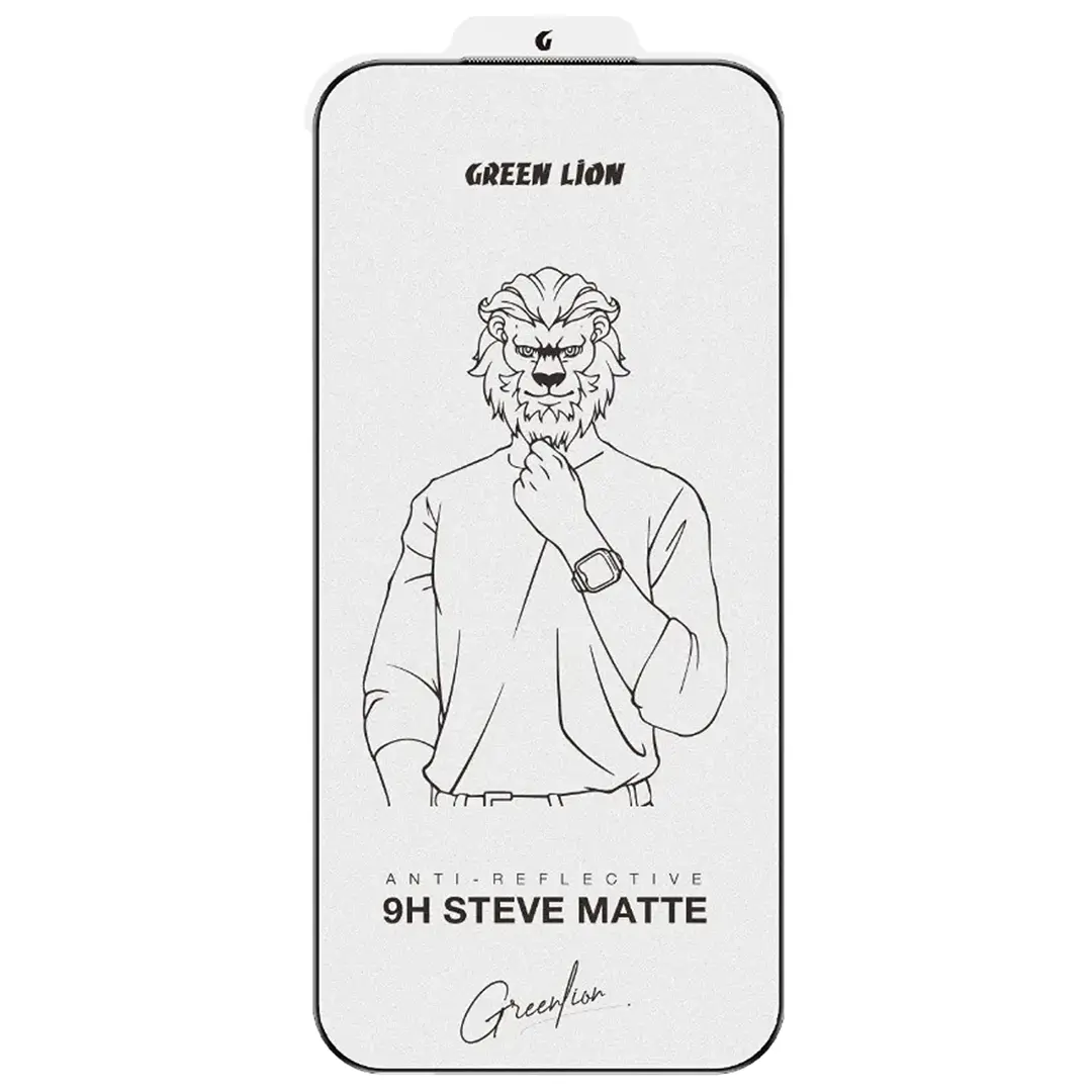 Green Lion 9H Steve Matte AG Glass Protector iPhone 17 Pro Black