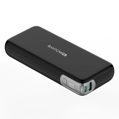 باور بانك راف باور RP-PB201 Pro بسعة 20000 مللي أمبير وقوة 65 واط مع منفذين Type-C ومنفذ USB | RAVPower RP-PB201 Pro 20000mAh 65W Power Bank with Dual Type-C and USB Port