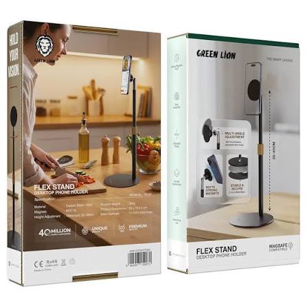 حامل هاتف مكتبي Green Lion Flex Stand بذراع مرن - أسود | Green Lion Flex Stand Desktop Phone Holder Flexible Arm Black