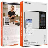 ميزان مطبخ بورودو Lifestyle Kalio الذكي مع شريط قياس وحاسبة تغذية - فضي | Porodo Lifestyle Kalio Smart Food Kitchen Scale Measuring Tape Nutritional Calculator Silver