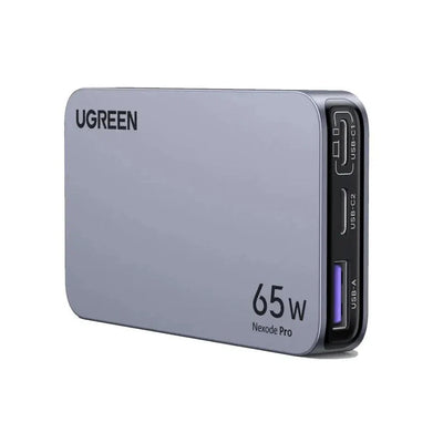 UGREEN USB-A+2×USB-C 65W GaN Tech Ultra-Slim Fast Charger - شاحن يوجرين 65 واط 3 منافذ GaN نحيف جداً