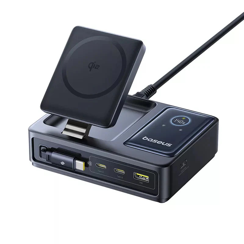 Baseus Nomos QI 5in1 Charging Station 140W - محطة شحن لاسلكي 5 في 1 من بيسوس نوموس 140 واط
